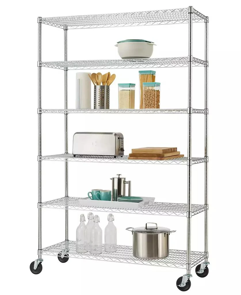 商品TRINITY|Basics 6-Tier Wire Shelving Rack Includes Wheels,价格¥3127,第2张图片详细描述