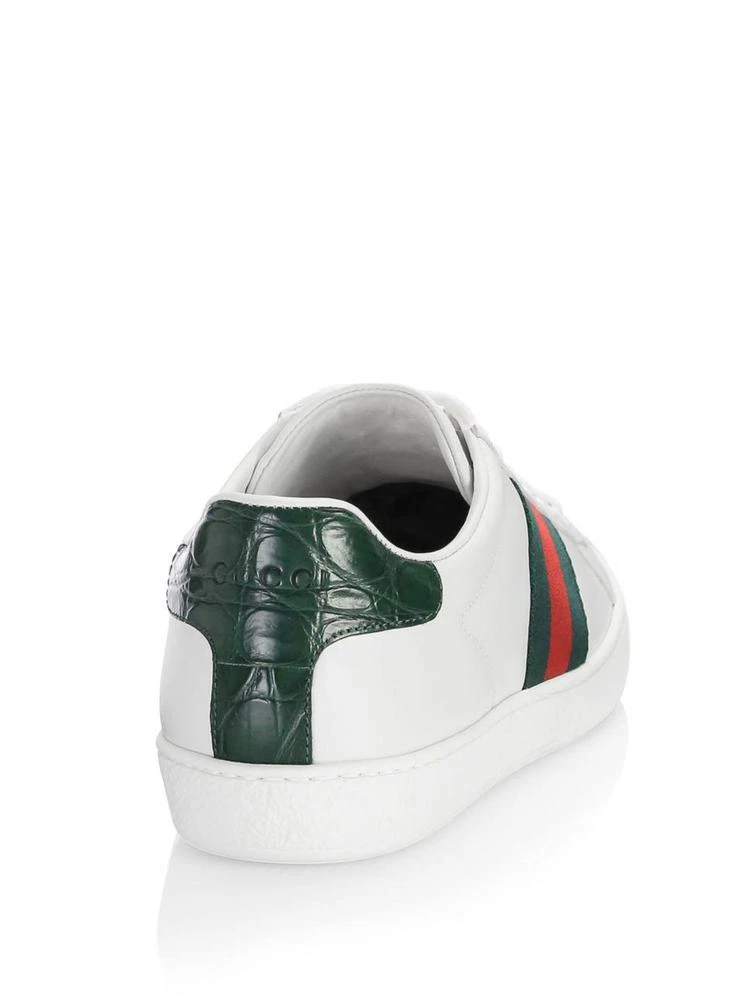 商品Gucci|Leather Sneakers With Web Detail,价格¥4367,第2张图片详细描述
