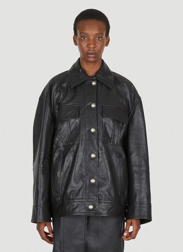 Beta Leather Jacket in Black商品第1张图片规格展示