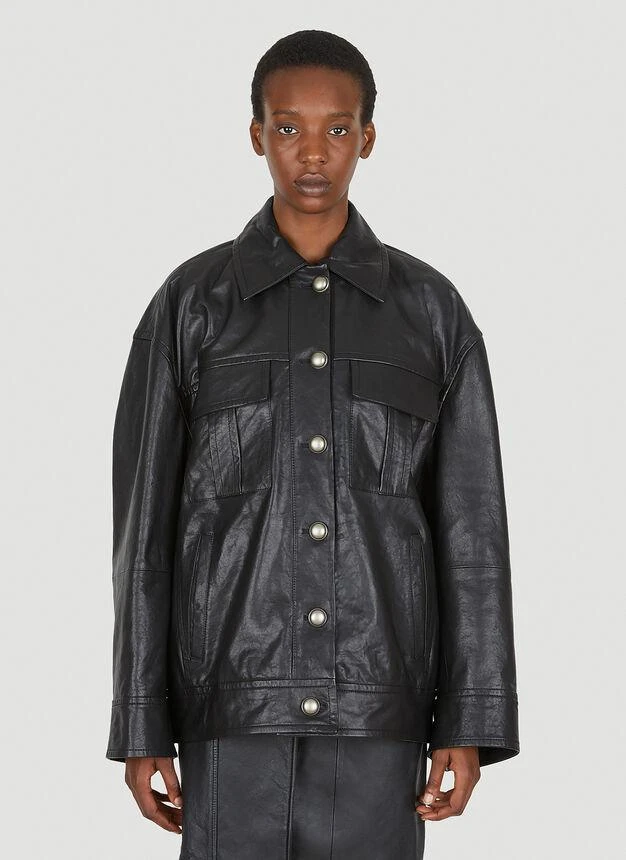 商品Max Mara|Beta Leather Jacket in Black,价格¥4417,第1张图片