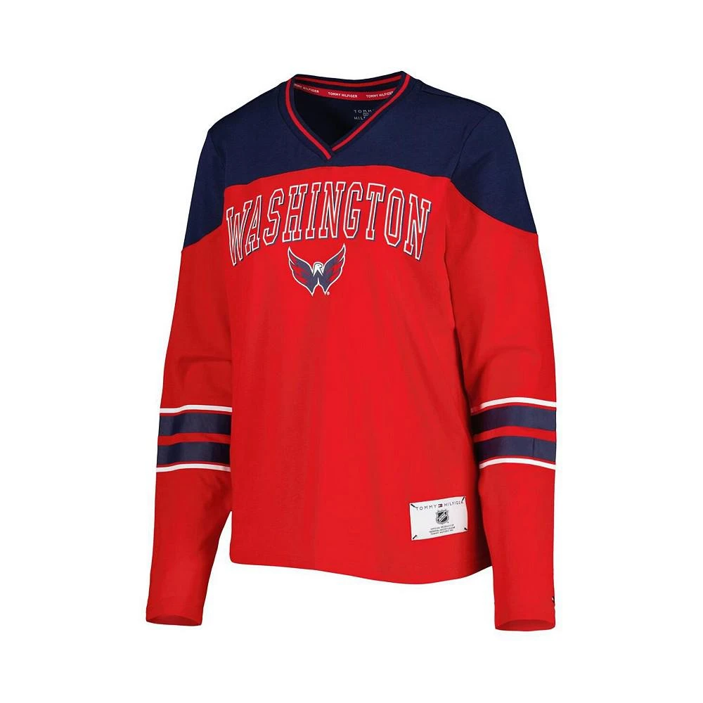 商品Tommy Hilfiger|Women's Red Washington Capitals Abigail V-Neck Long Sleeve T-shirt,价格¥303,第3张图片详细描述