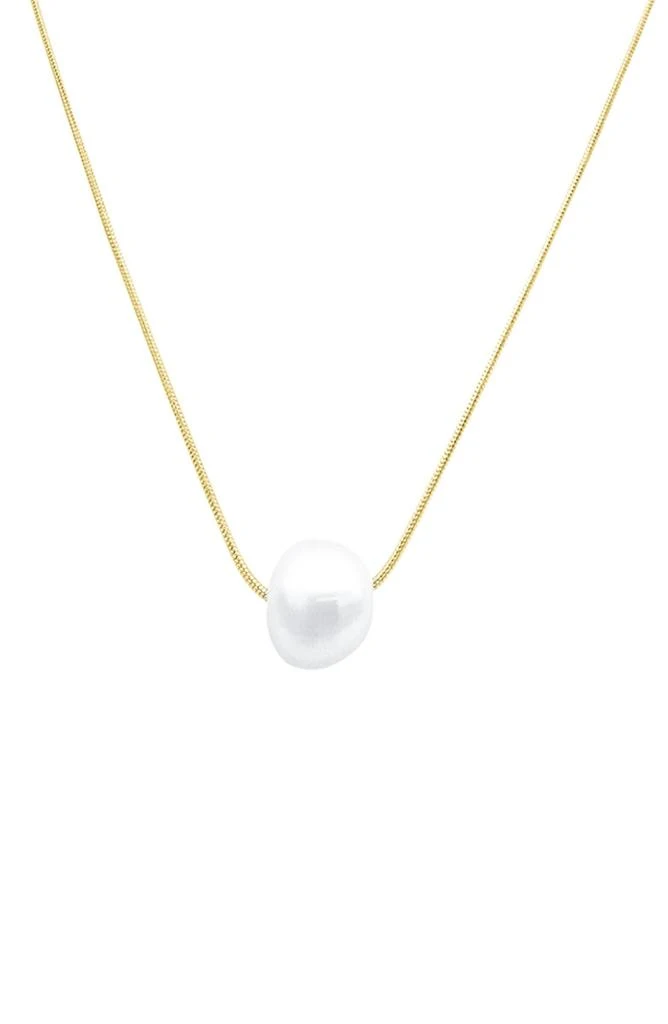 商品ADORNIA|White Rhodium Plated 10mm Freshwater Pearl Pendant Necklace,价格¥209,第1张图片