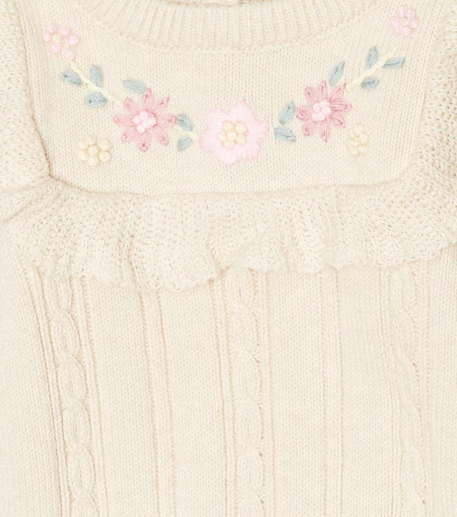 商品Louise Misha|婴幼儿 — 绞花针织棉质与羊绒连身衣,价格¥441,第5张图片详细描述