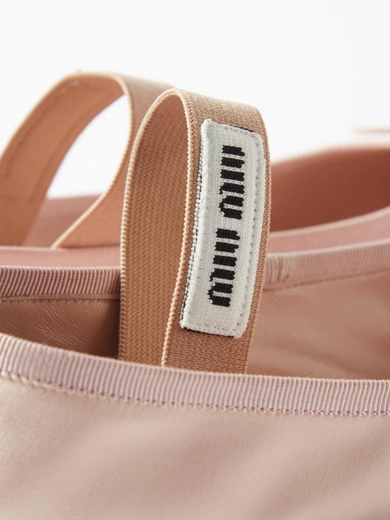 商品Miu Miu|Logo-patch satin ballet flats,价格¥5230,第5张图片详细描述