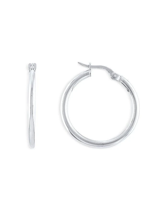 商品Alberto Amati|14K White Gold Polished Tube Small Hoop Earrings,价格¥2090,第1张图片