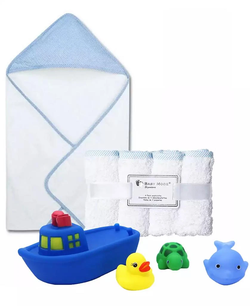 商品Baby Mode Signature|Baby Boys Bath Towel, Washcloth, and Toys, 9 Piece Set,价格¥300,第2张图片详细描述