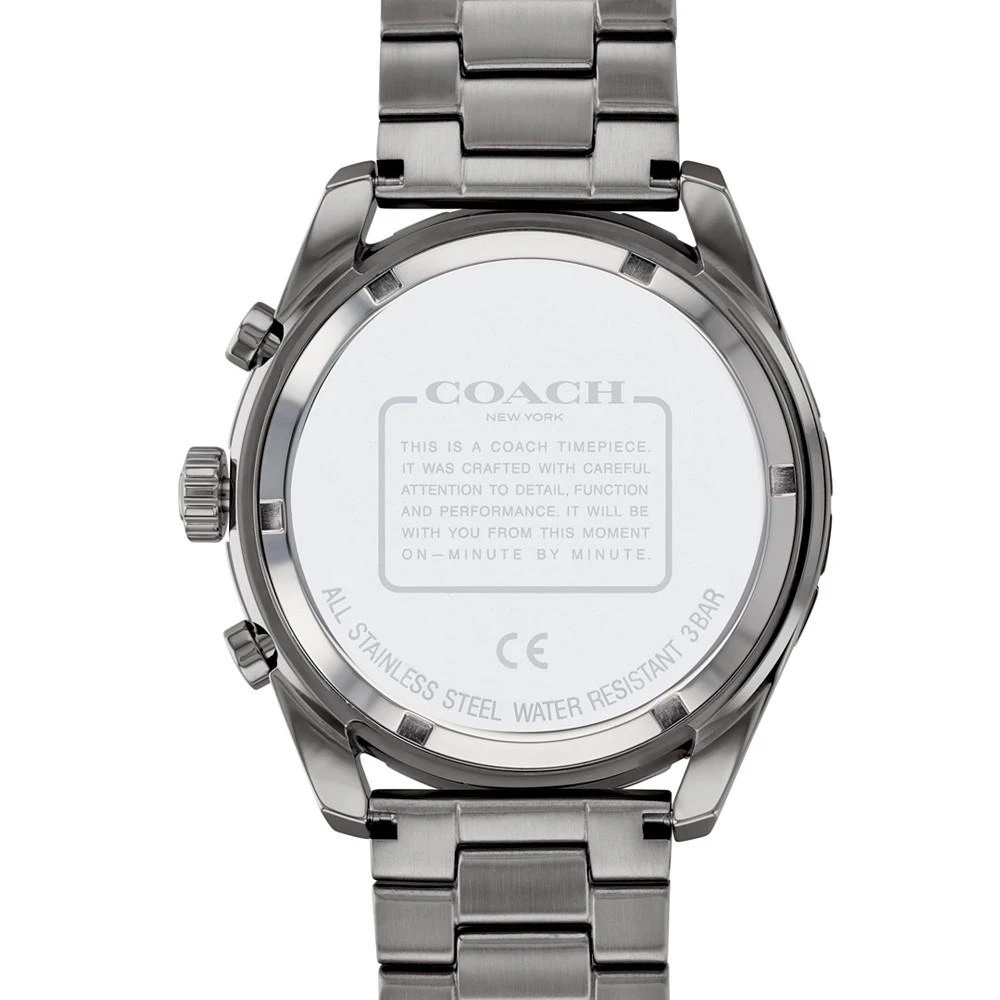 商品Coach|Men's Preston Chronograph Gray-Tone Bracelet Watch 44mm,价格¥1831,第4张图片详细描述