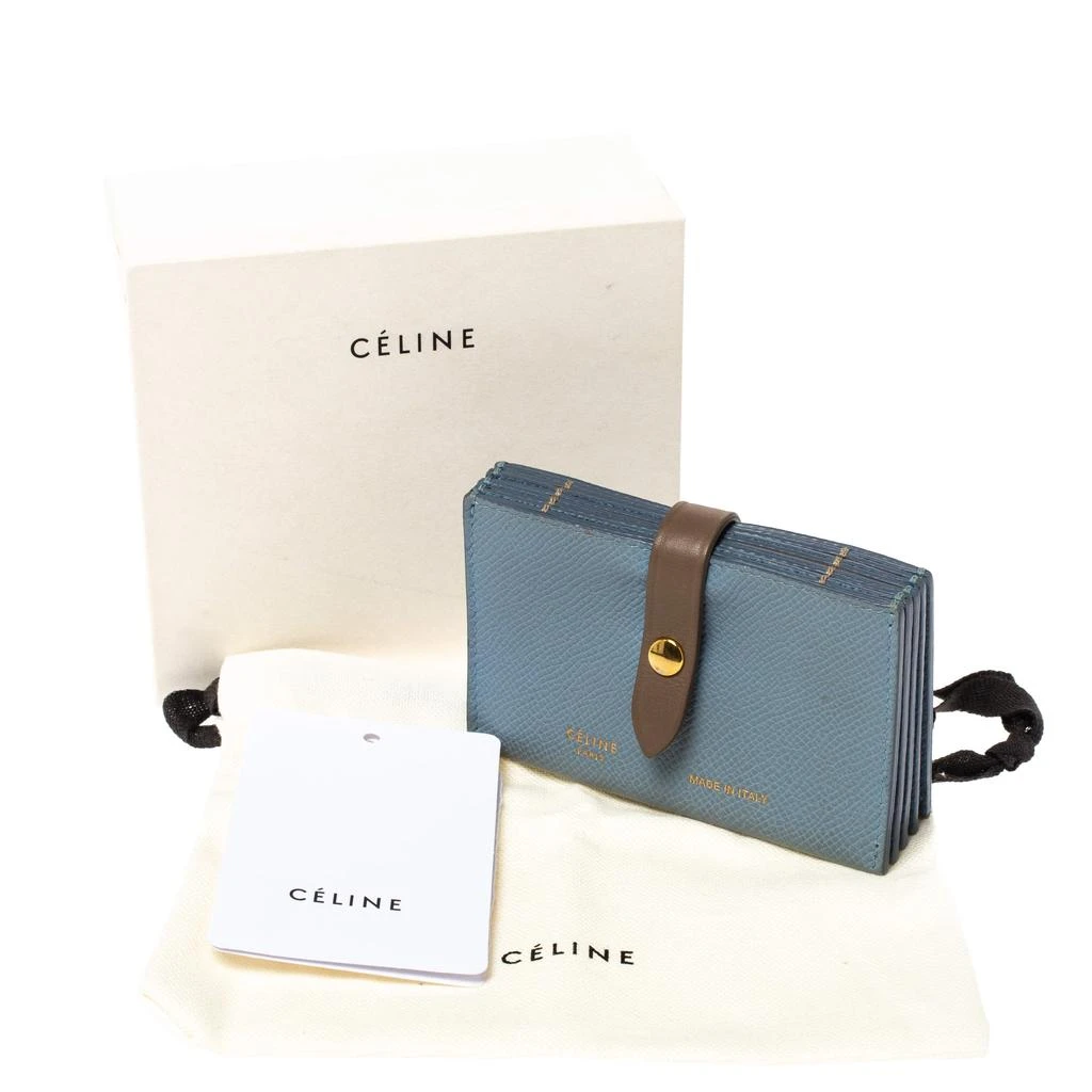 Celine Dusty Blue Grained Leather Accordeon Card Holder 商品