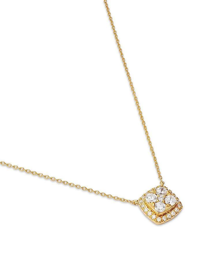 商品Bloomingdale's|Diamond Square Halo Cluster Pendant Necklace in 14K Yellow Gold, 0.50 ct. t.w.,价格¥6816,第3张图片详细描述