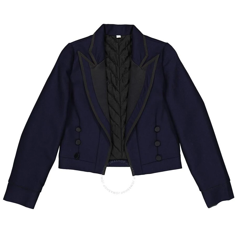 商品Burberry|Girls Navy Satin Trim Wool Twill Tailored Jacket,价格¥700,第1张图片