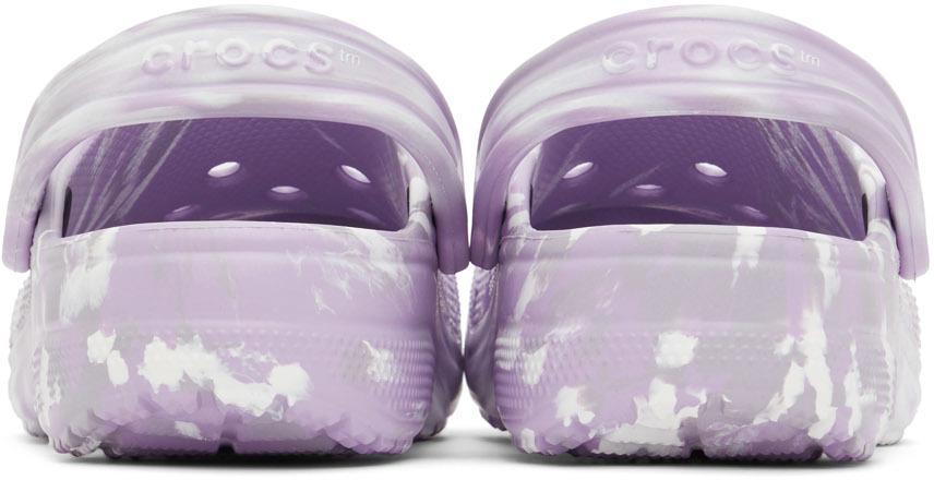 商品Crocs|Purple Classic Marbled Clogs,价格¥218,第4张图片详细描述