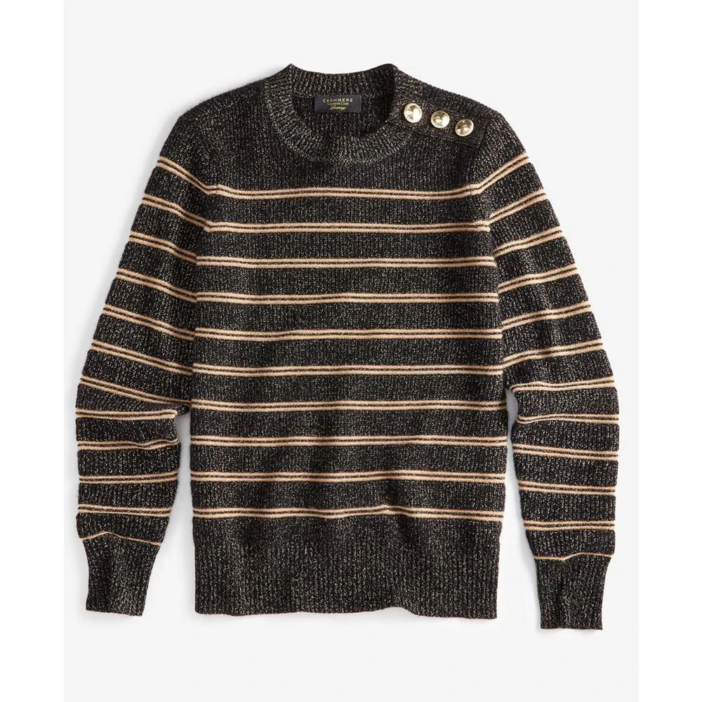 商品Charter Club|Women's 100% Cashmere Metallic Stripe Sweater, Created for Macy's,价格¥690,第5张图片详细描述