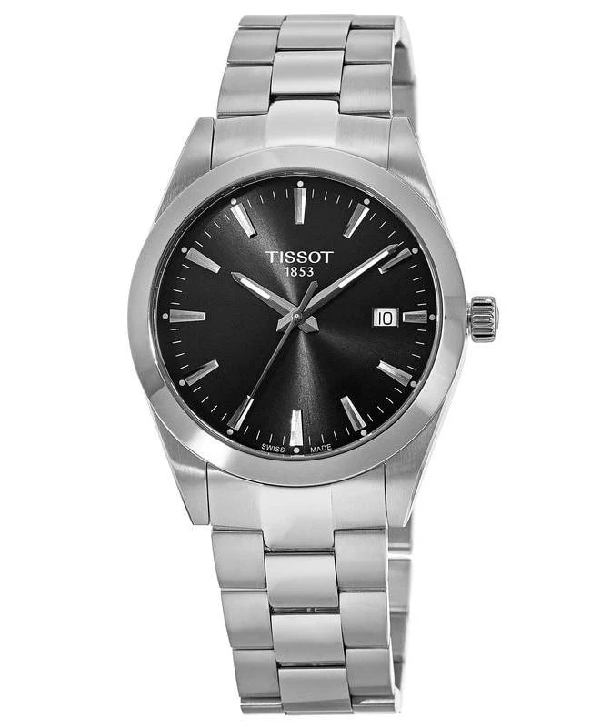 商品Tissot|Tissot Gentleman Black Dial Stainless Steel Men's Watch T127.410.11.051.00,价格¥2372,第1张图片