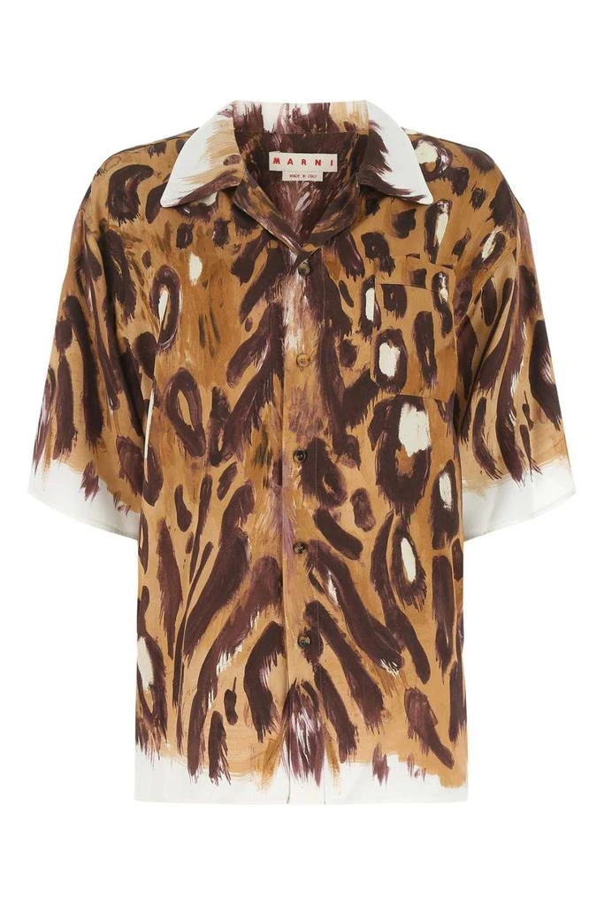 商品Marni|Marni Leopard Printed Long-Sleeved Shirt,价格¥3395,第1张图片