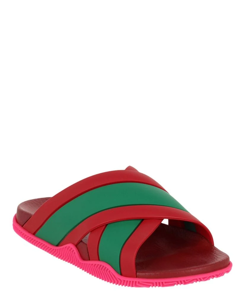 商品Gucci|Rubber Web Striped Sandals,价格¥1086,第2张图片详细描述