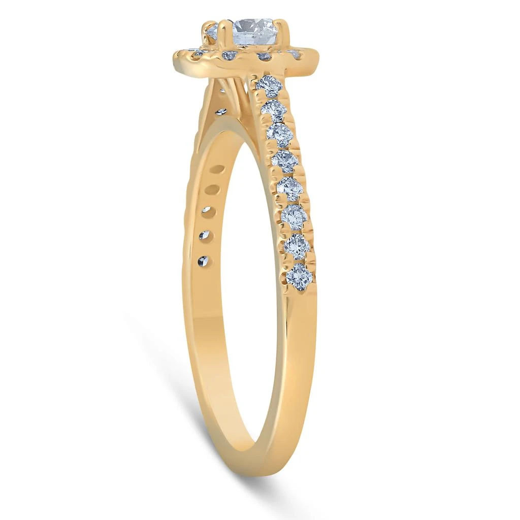 商品Pompeii3|1Ct Halo Lab Grown Diamond Engagement Matching Wedding Ring Set 14k Yellow Gold,价格¥6850,第3张图片详细描述