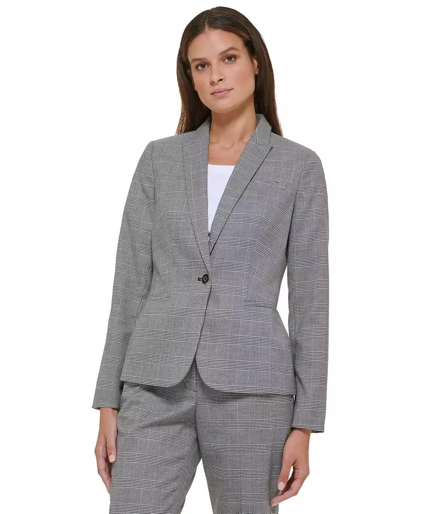 商品Tommy Hilfiger|Women's Glen Plaid Single-Button Blazer,价格¥1115,第1张图片