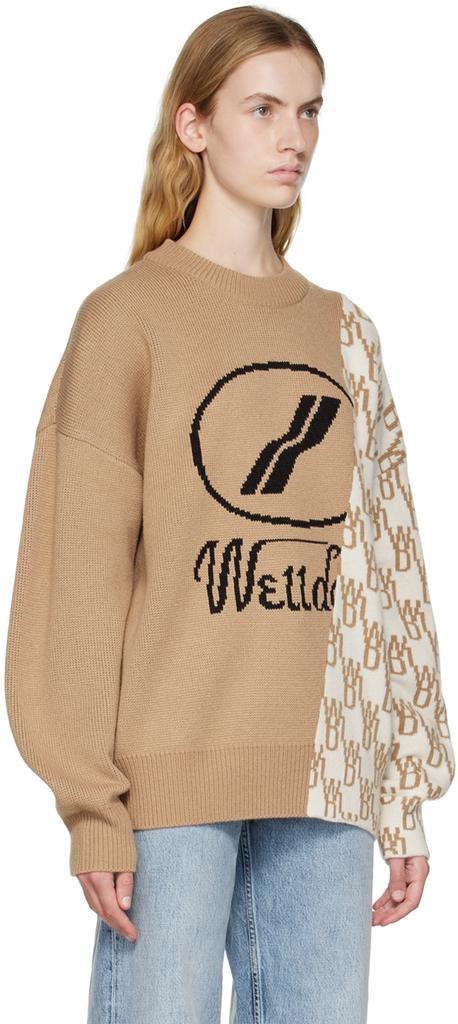 Beige Graphic Mix Sweater商品第2张图片规格展示