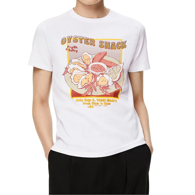 商品Loewe|【预售3-7天】LOEWE/罗意威 22年秋冬新款 男士白色纯棉牡蛎印花T恤H526Y22X46-2100,价格¥2889,第1张图片
