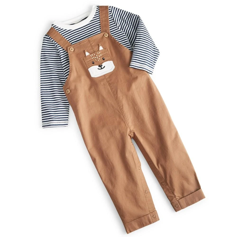 商品First Impressions|Baby Boys Fox Overalls and T Shirt, 2 Piece Set, Created for Macy's,价格¥140,第1张图片