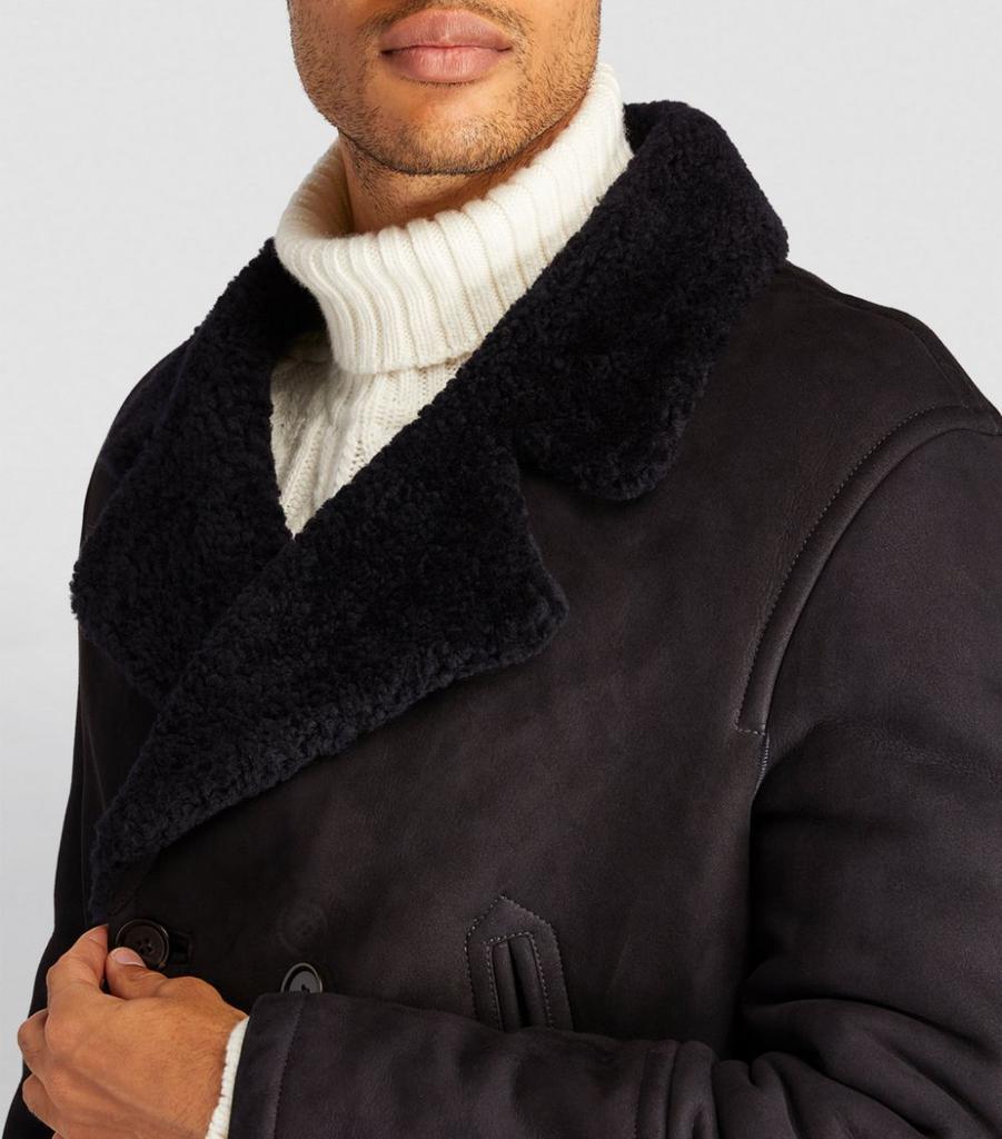 Sheepskin Double-Breasted Coat商品第6张图片规格展示