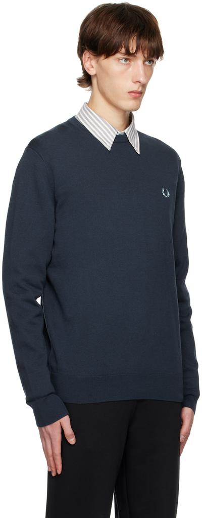 Navy Classic Crewneck Sweater商品第2张图片规格展示