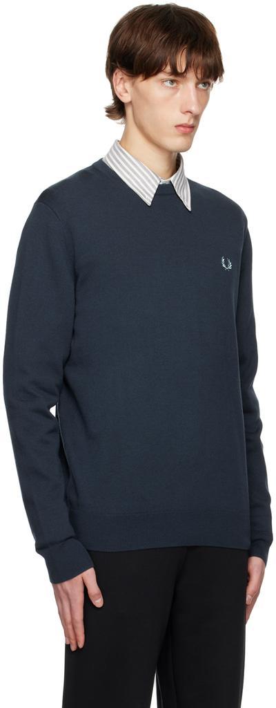 商品Fred Perry|Navy Classic Crewneck Sweater,价格¥677,第4张图片详细描述