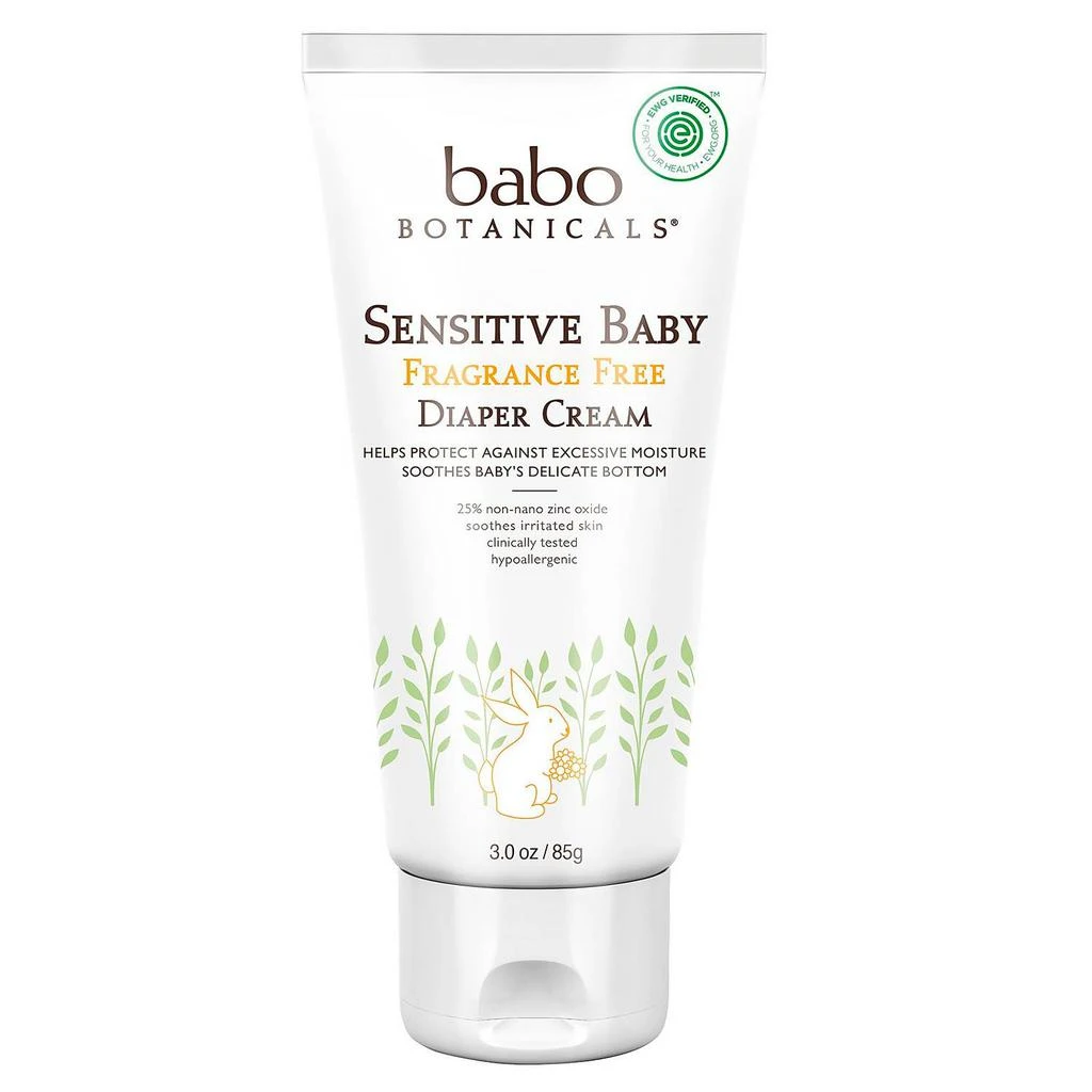 商品Babo Botanicals|Babo Botanicals Sensitive Baby Fragrance Free Zinc Diaper Cream,价格¥49,第1张图片