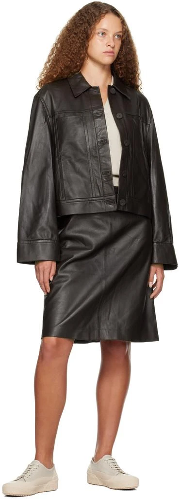 商品Studio Nicholson|Brown Tumba Leather Miniskirt,价格¥1913,第4张图片详细描述