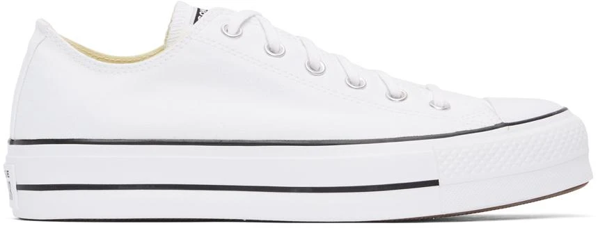 商品Converse|White Leather Chuck Taylor All Star Lift Low Sneakers,价格¥323,第1张图片