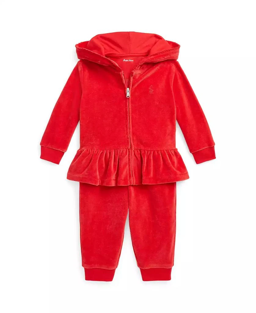 商品Ralph Lauren|Baby Girls Velour Hoodie and Jogger Pants, 2 Piece Set,价格¥291,第1张图片