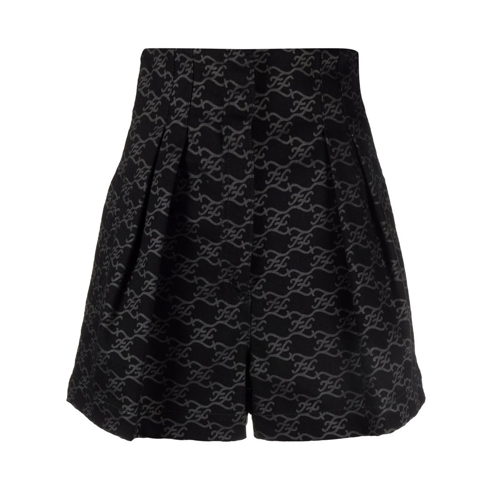 商品Fendi|FENDI 女士黑色暗纹高腰短裤 FLP635-AGTZ-F0GME,价格¥4053,第1张图片
