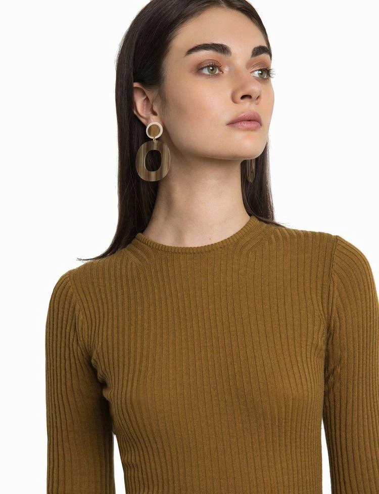 Mustard Ribbed Knit Top 商品