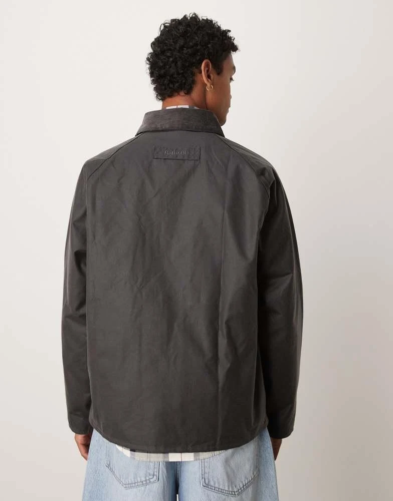 商品Barbour|Barbour utility spey wax jacket in charcoal,价格¥2092,第4张图片详细描述