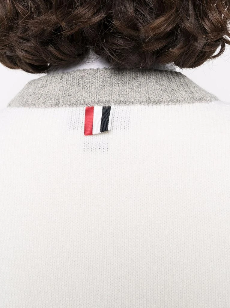 商品Thom Browne|THOM BROWNE WOMEN PULLOVER W/ CONTRAST FRAMING 4 BAR IN JERSEY STITCH 7GG SHETLAND WOOL,价格¥3890,第4张图片详细描述