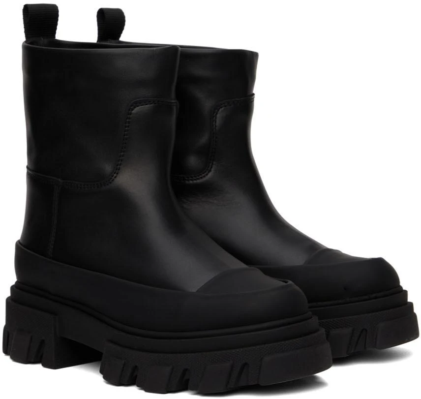 商品Ganni|Black Leather Tubular Boots,价格¥991,第4张图片详细描述