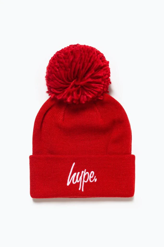 商品HYPE ACCESSORIES|HYPE KIDS RED BOBBLE SCRIPT BEANIE,价格¥84,第1张图片