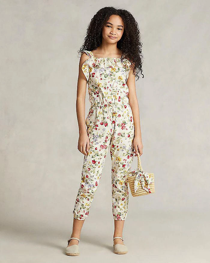 商品Ralph Lauren|Girls' Floral Smocked Cotton Batiste Jumpsuit - Big Kid,价格¥381,第2张图片详细描述