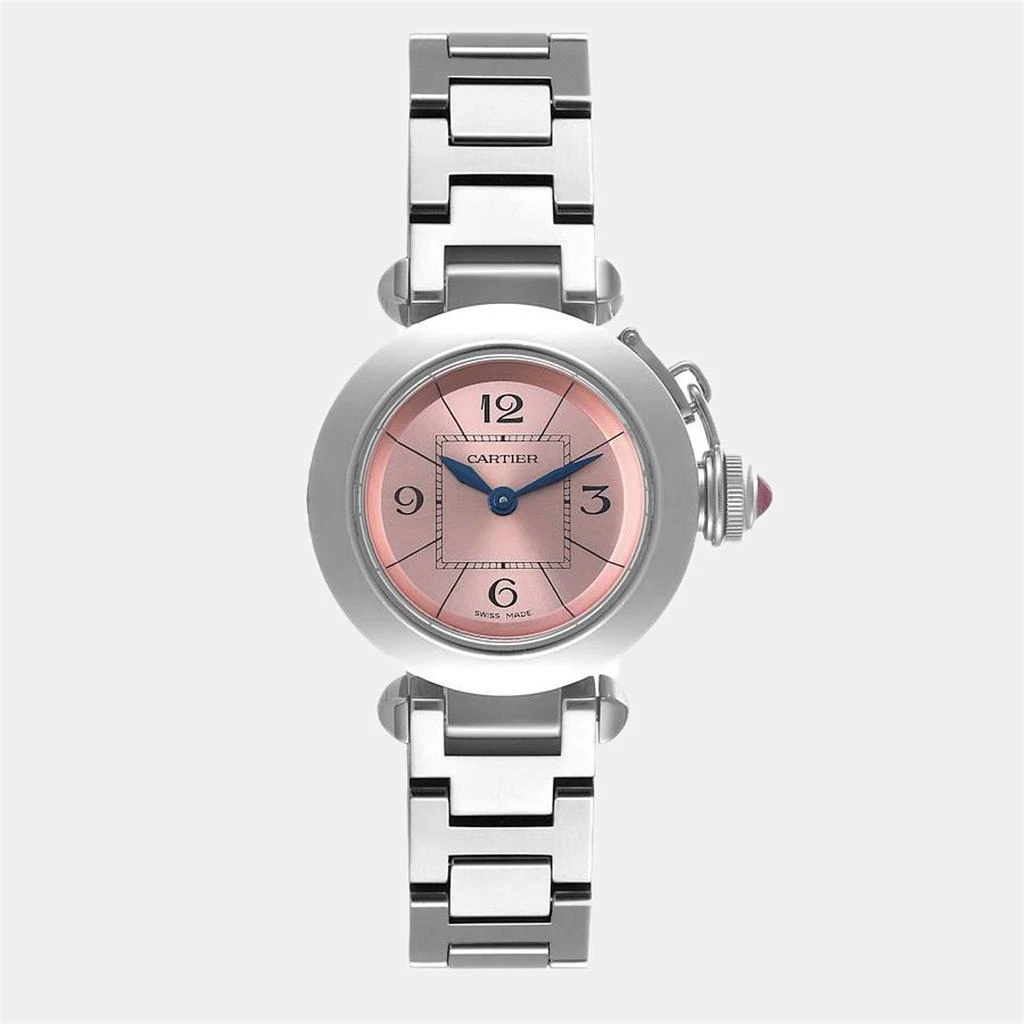 商品[二手商品] Cartier|Cartier Pink Stainless Steel Miss Pasha W3140008 Quartz Women's Wristwatch 27 mm,价格¥26749,第1张图片