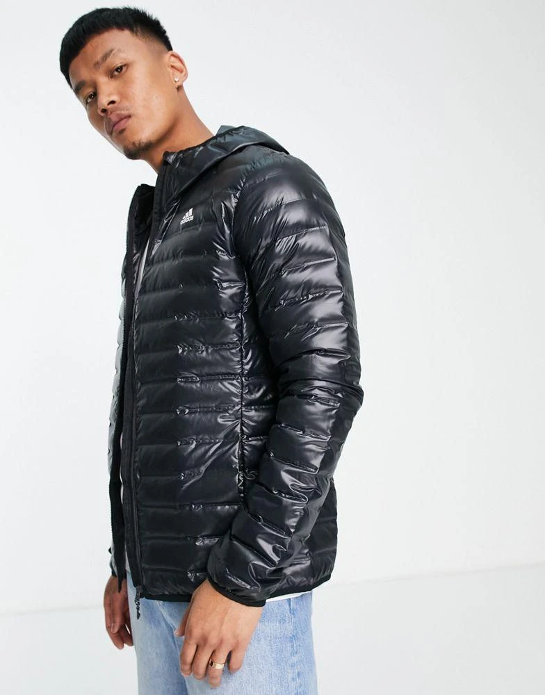 商品Adidas|adidas Outdoors hooded down quilted jacket in black,价格¥1059,第1张图片