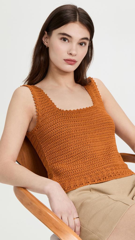 商品Vince|Vince Crochet Square Tank,价格¥1100,第4张图片详细描述