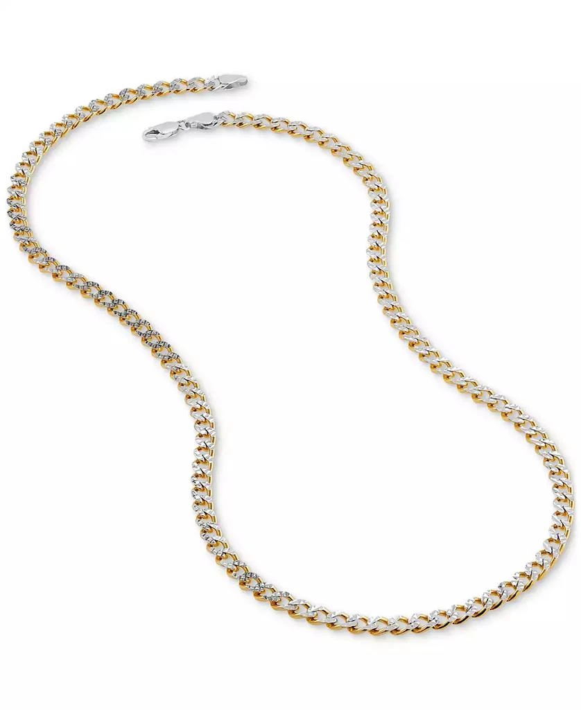 商品Macy's|Two-Tone Curb Link 22" Chain Necklace in Sterling Silver & 14k Gold-Plate,价格¥1927,第4张图片详细描述