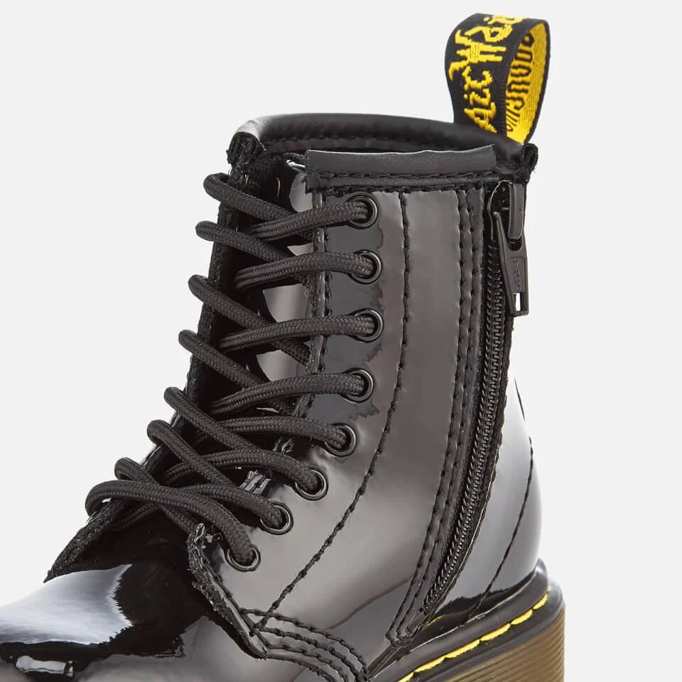 DR. MARTENS TODDLERS' 1460 T PATENT LAMPER LACE UP BOOTS - BLACK 商品