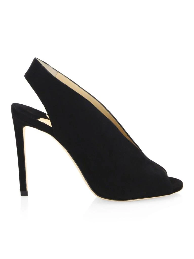 商品Jimmy Choo|Jimmy Choo - Shar Suede Peep Toe SlingbackPumps,价格¥2174,第1张图片