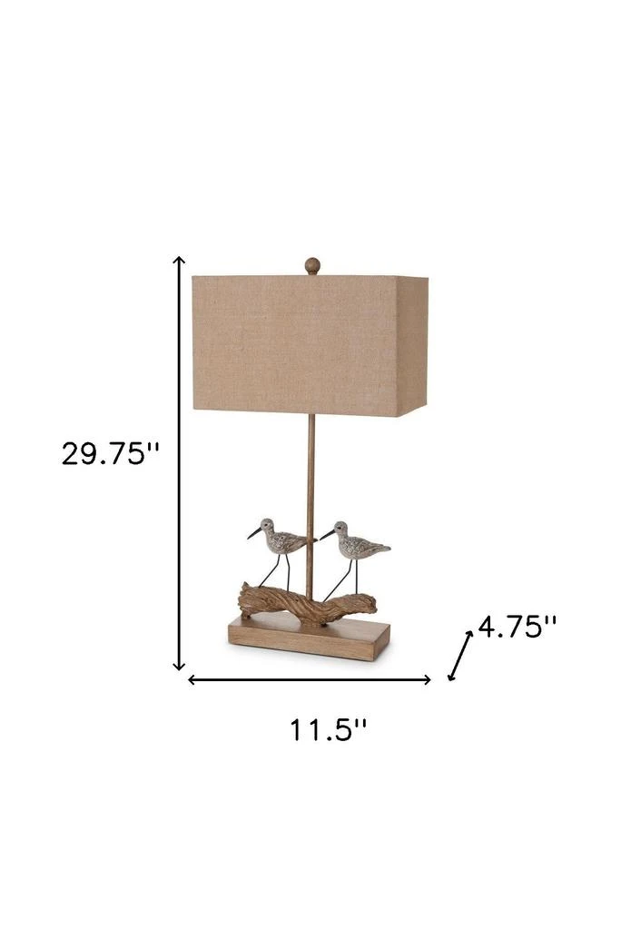 商品Homezia|Set of Two 30" Brown Sand Piper Bird Table Lamps With Brown Shade,价格¥1971,第4张图片详细描述