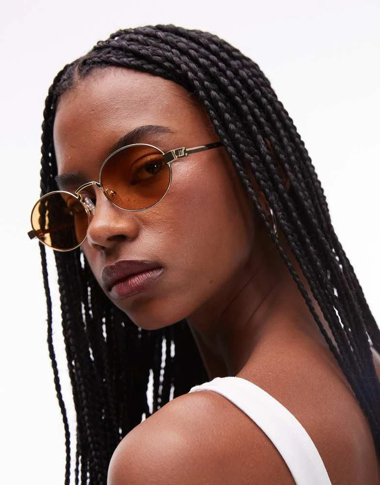商品Le Specs|Le Specs posedion deux round metal sunglasses in gold,价格¥293,第1张图片