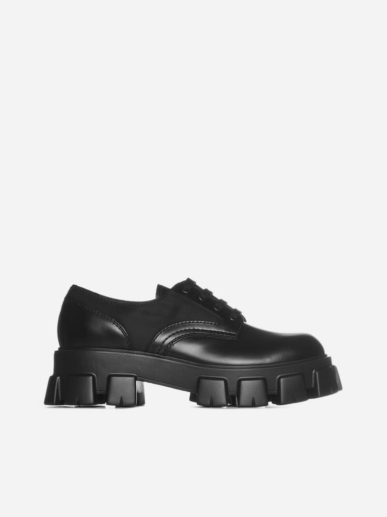 商品Prada|Monolith leather and Re-nylon derby shoes,价格¥6254,第1张图片