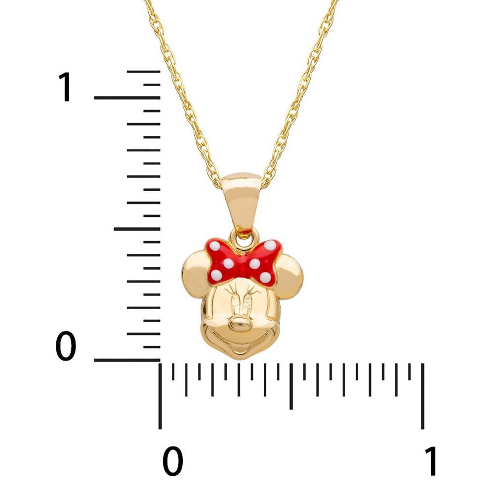 商品Disney|Children's Minnie Mouse 15" Pendant Necklace with Enamel Bow in 14k Gold,价格¥1550,第7张图片详细描述