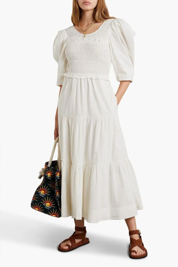 商品Sea|Simona cutout smocked cotton-poplin midi dress,价格¥1608,第2张图片详细描述