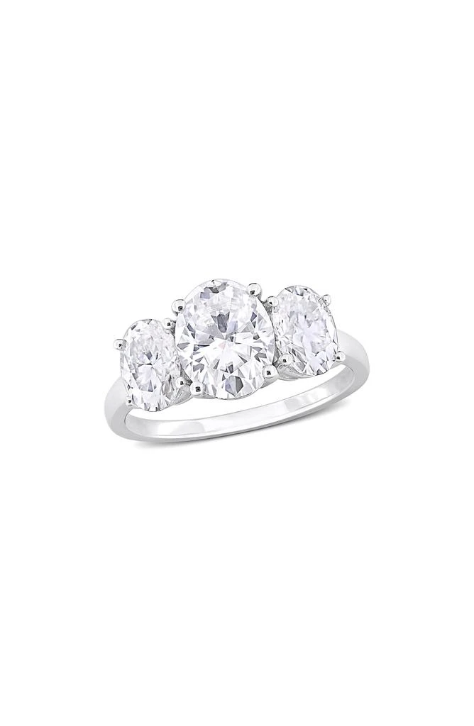 商品DELMAR|Sterling Silver Oval Cut Created Moissanite Engagement Ring,价格¥3372,第1张图片